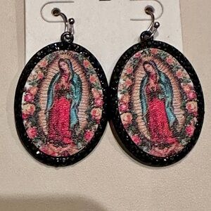 Our Lady of Guadalupe Colorful Religious Earrings